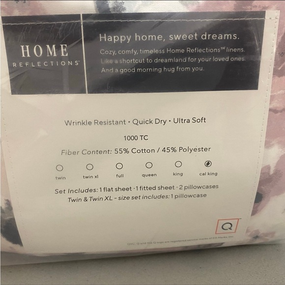 New Home Reflections Floral Cal King Sheet Set 1000 TC - Picture 4 of 4